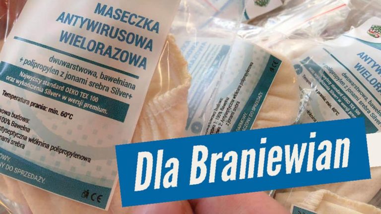 Wielorazowe maseczki trafią do skrzynek pocztowych braniewian