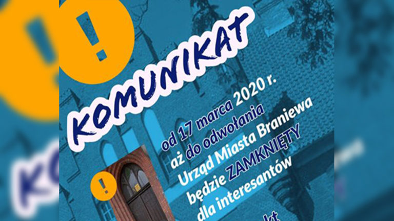 Urząd Miasta w Braniewie wdraża środki bezpieczeństwa w obliczu koronawirusa-Interesanci będą mogli się spotkać tylko po umówieniu spotkania telefonicznie