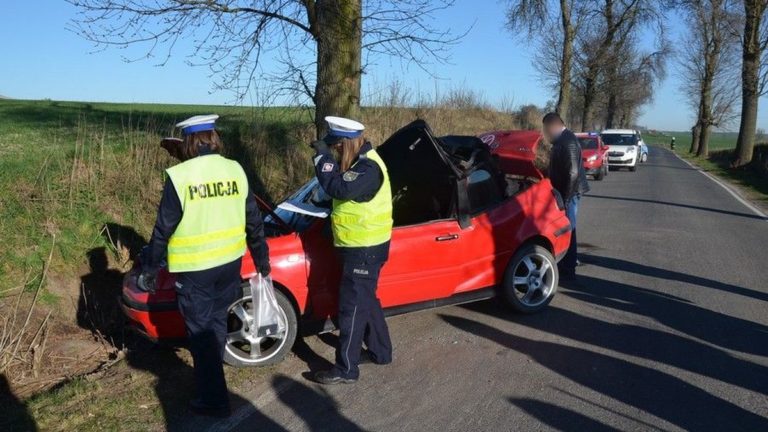 Policjanci pracowali na miejscu śmiertelnego wypadku drogowego   