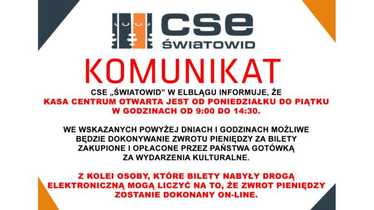 Godziny otwarcia kasy CSE Światowid