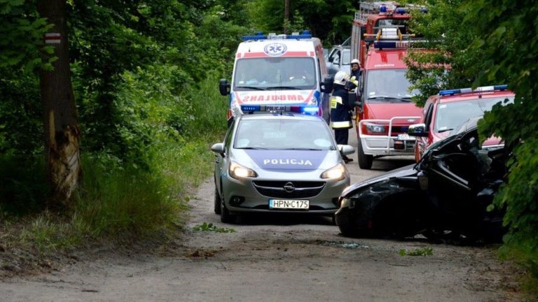 Nietrzeźwy kierowca rozbił auto na drzewie