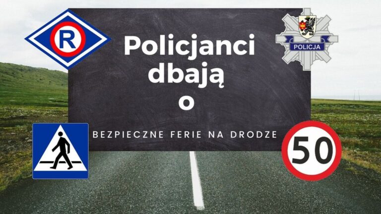 Policjanci dbają o bezpieczne ferie na drodze