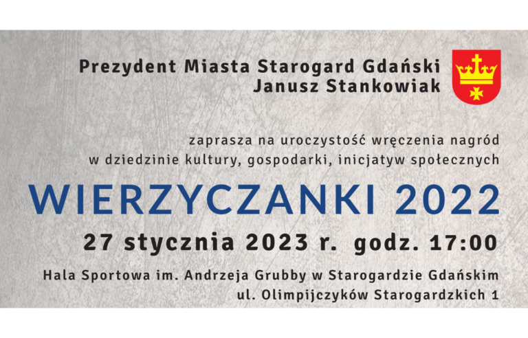 Wierzyczanki 2022 – zaproszenie na galę wręczenia nagród