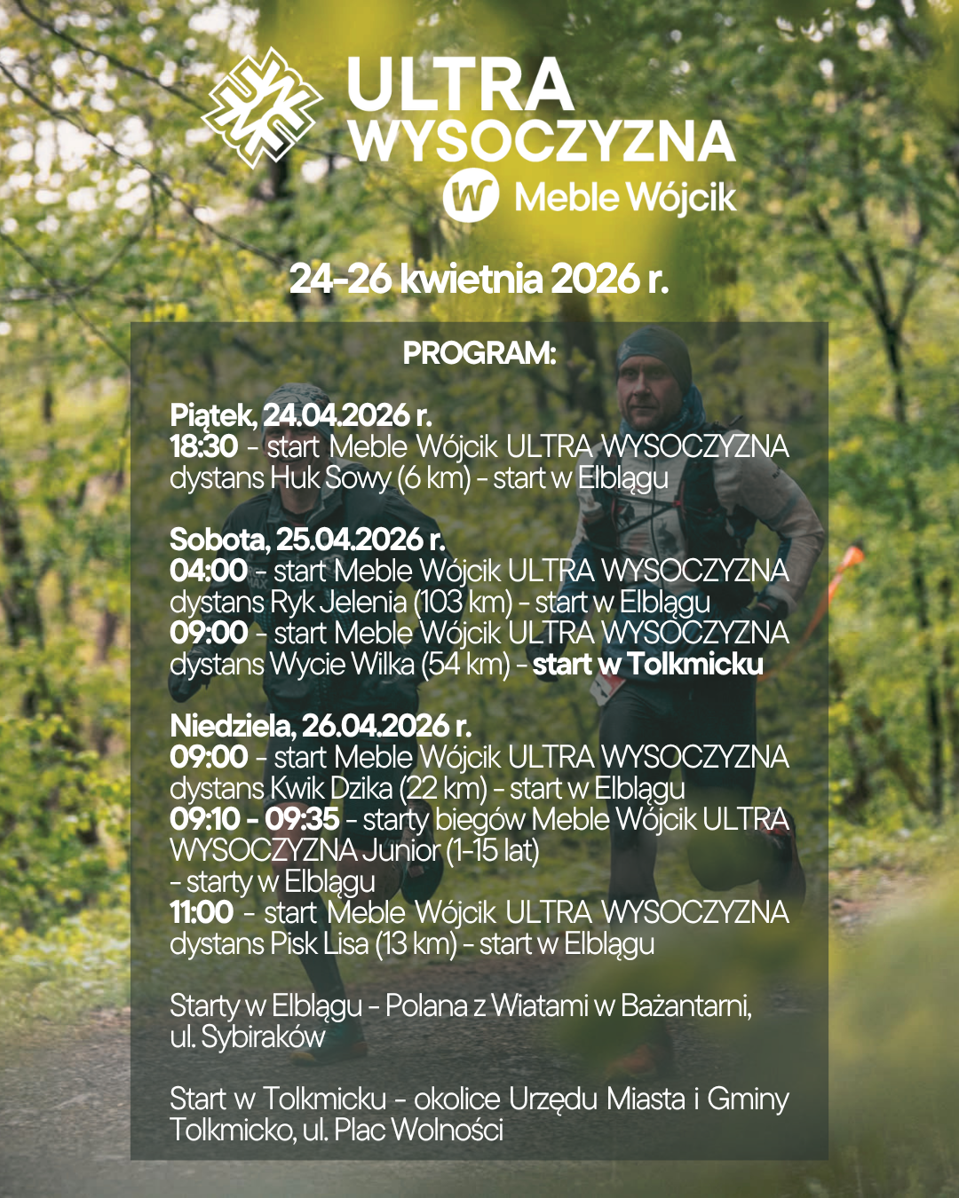 W ten weekend biegacze opanują Wysoczyznę Elbląską!