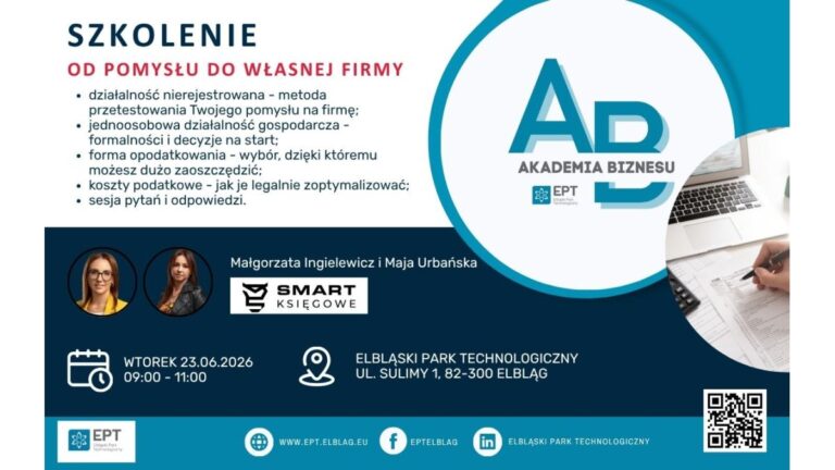 Od&nbsp;pomysłu do&nbsp;własnej firmy – szkolenie dla przedsiębiorców w&nbsp;EPT.